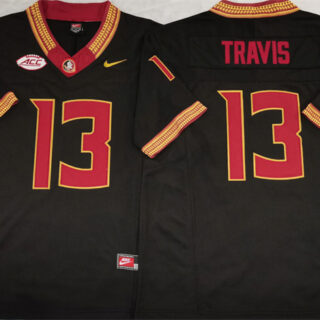 Men's Florida State Seminoles #13 Jordan Travis Black 2023 F.U.S.E Stitched Jersey
