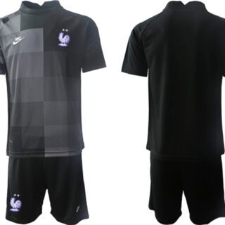Men's France Goalkeeper Black 2022 FIFA World Cup Home Soccer Jersey Suit