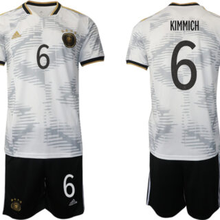 Men's Germany #6 Kimmich White Home Soccer Jersey Suit