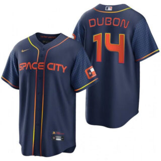 Men's Houston Astros #14 Mauricio Dub??n 2022 Navy City Connect Cool Base Stitched Jersey