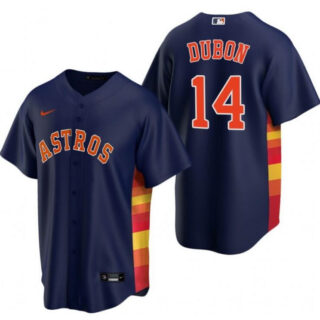 Men's Houston Astros #14 Mauricio Dub??n Navy Cool Base Stitched Baseball Jersey