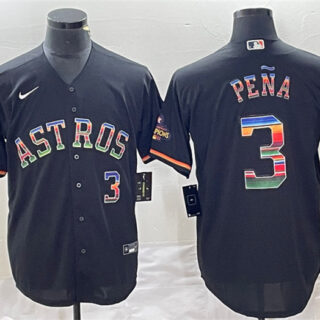 Men's Houston Astros #3 Jeremy Pe?a Black Mexico Cool Base Stitched Baseball Jersey