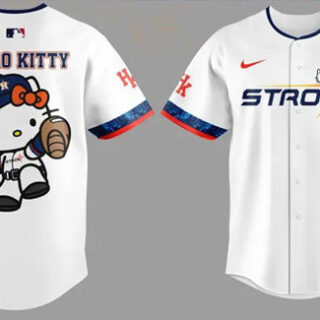 Men's Houston Astros White 2025 Hello Kitty Limited Baseball Jersey