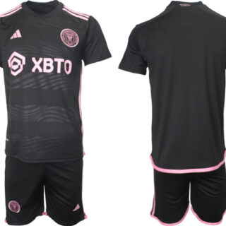 Men's Inter Miami CF Custom 2023 24 Black Away Soccer Jersey Suit