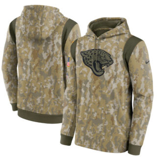 Men's Jacksonville Jaguars Camo 2021 Salute To Service Therma Performance Pullover Hoodie