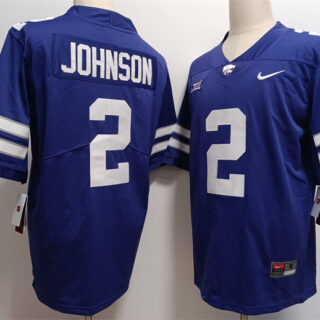 Men's Kansas State Wildcats #2 Avery Johnson Purple Vapor Stitched Jersey