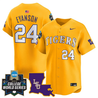 Men's LSU Tigers #24 Anthony Eyanson 2025 World Series Vapor Premier Limited Jersey All Stitched