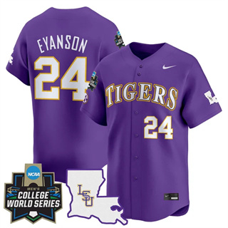 Men's LSU Tigers #24 Anthony Eyanson 2025 World Series Vapor Premier Limited Jersey All Stitched