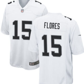Men's Las Vegas Raiders 15 Tom Flores White Limited Jersey