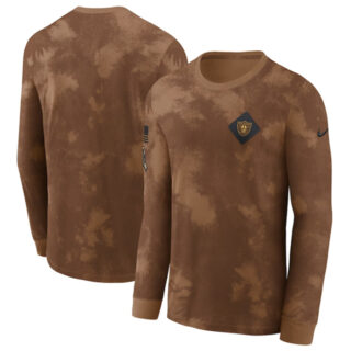 Men's Las Vegas Raiders Brown 2023 Salute To Service Long Sleeve T-Shirt