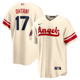 Men's Los Angeles Angels #17 Shohei Ohtani 2022 Cream City Connect Cool Base Stitched Jersey