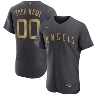 Men's Los Angeles Angels Active Player Custom 2022 All-Star Charcoal Flex Base Stitched Jersey