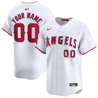 Men's Los Angeles Angels Active Player Custom White Home Limited Stitched Baseball Jersey