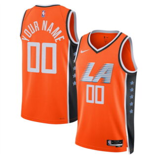 Men's Los Angeles Clippers Active Playe Custom Orange 2025 26 City Edition Stitched Jersey