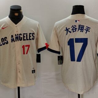 Men's Los Angeles Dodgers #17 ?????ƽ Cream Stitched Baseball Jerseys
