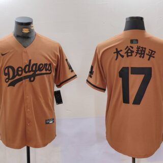 Men's Los Angeles Dodgers #17?????ƽ Brown Cool Base Stitched Baseball Jerseys