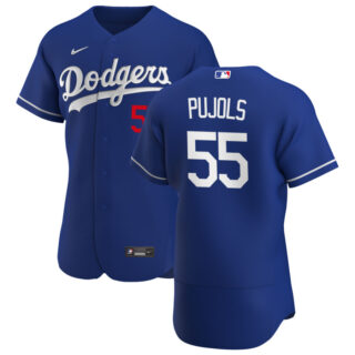 Men's Los Angeles Dodgers #55 Albert Pujols Blue Stitched MLB Flex Base Nike Jersey
