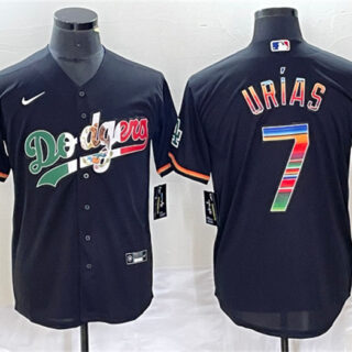 Men's Los Angeles Dodgers #7 Julio Ur??as Black Mexico Cool Base Stitched JerseyS