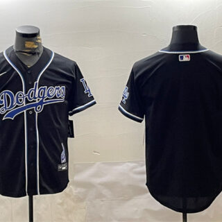 Men's Los Angeles Dodgers Blank Black 2024 World Series Champions Limited Stitched Baseball Jersey