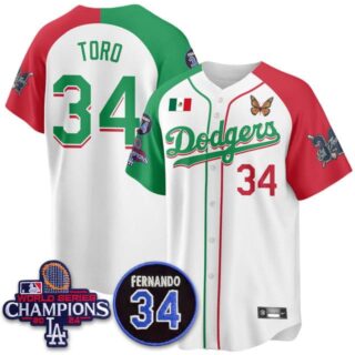 Men's Los Angeles Dodgers #34 El Toro Mexican For 34 Jersey All Stitched