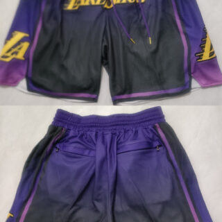 Men's Los Angeles Lakers Purple Black 2025 City Edition Shorts (Run Small)