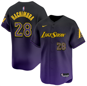 Men's Los Angeles Lakers 2024-25 City #28 Rui Hachimura Vapor Baseball Jersey