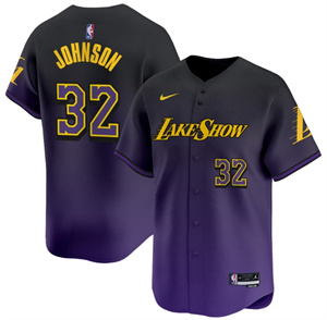 Men's Los Angeles Lakers 2024-25 City #32 Magic Johnson Vapor Baseball Jersey
