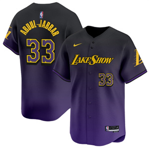 Men's Los Angeles Lakers 2024-25 City #33 Kareem Abdul-Jabbar Vapor Baseball Jersey