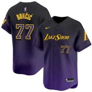 Men's Los Angeles Lakers 2024-25 City #77 Luka Doncic Vapor Baseball Jersey