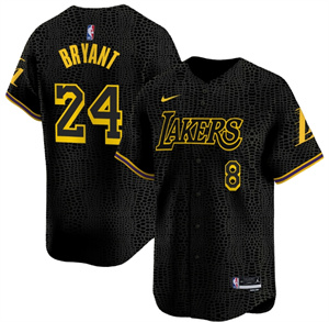Men's Los Angeles Lakers Black #24 Kobe Bryant Vapor Baseball Jersey