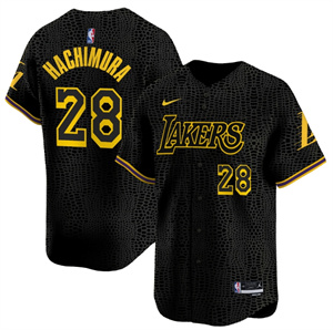 Men's Los Angeles Lakers Black #28 Rui Hachimura Vapor Baseball Jersey