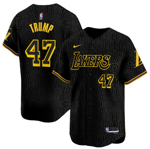 Men's Los Angeles Lakers Black #47 Donald Trump Vapor Baseball Jersey