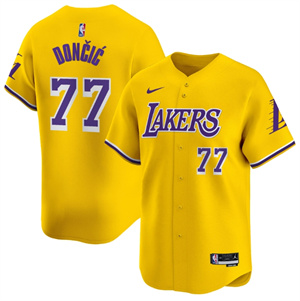 Men's Los Angeles Lakers Icon #77 Luka Doncic Vapor Baseball Jersey