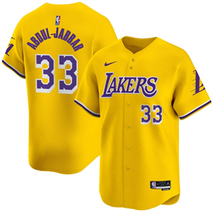 Men's Los Angeles Lakers Icon Kareem Abdul-Jabbar #33 Vapor Baseball Jersey