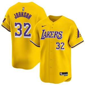 Men's Los Angeles Lakers Icon Magic Johnson #32 Vapor Baseball Jersey