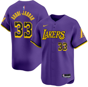 Men's Los Angeles Lakers Statement Kareem Abdul-Jabbar #33 Vapor Baseball Jersey
