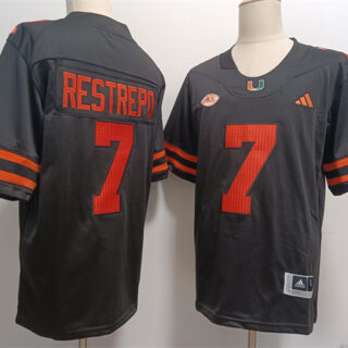 Men's Miami Hurricanes #7 Xavier Restrepo Black F.U.S.E. Stitched Jerseys