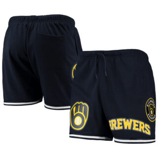 Men's Milwaukee Brewers Navy Team Logo Mesh Shorts