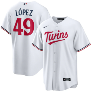 Men's Minnesota Twins #49 Pablo L??pez Navy Cool Base Stitched Jersey