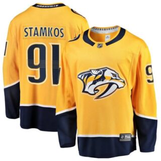 Men's Nashville Predators #91 Steven Stamkos Gold Breakaway Home Stitched Jersey