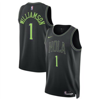 Men's New Orleans Pelicans #1 Zion Williamson Black 2025 26 City Ediiton Stitched Basketball Jersey