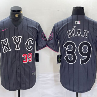 Men's New York Mets #39 Edwin D??az Graphite 2024 City Connect Limited Stitched Baseball Jersey