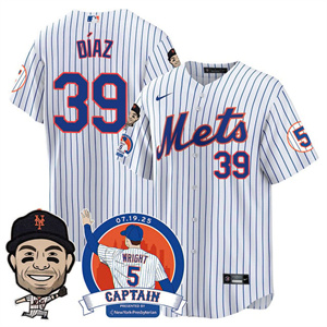 Men's New York Mets #39 Edwin Diaz David Wright Mets Legend Jersey V2 All Stitched