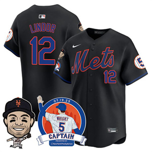 Men's New York Mets #12 Francisco Lindor David Wright Mets Legend Jersey V2 All Stitched