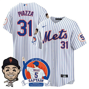 Men's New York Mets #31 Mike Piazza David Wright Mets Legend Jersey V2 All Stitched
