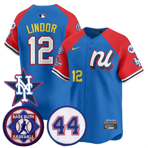 Men's New York Mets National League 2025 MLB All-Star Jersey V3 All Stitched Francisco Lindor #12