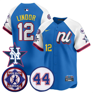 Men's New York Mets National League 2025 MLB All-Star Jersey V3 All Stitched Francisco Lindor #12