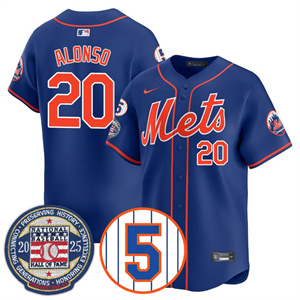 Men's New York Mets #20 Pete Alonso Gold Number Retirement & Hall of Fame Jersey All Stitched