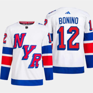 Men's New York Rangers #12 Nick Bonino White 2024 Stadium Series Stitched Jersey