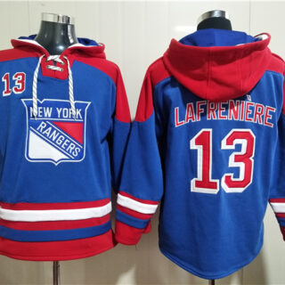 Men's New York Rangers #13 Alexis Lafreni??re Blue Ageless Must-Have Lace-Up Pullover Hoodie